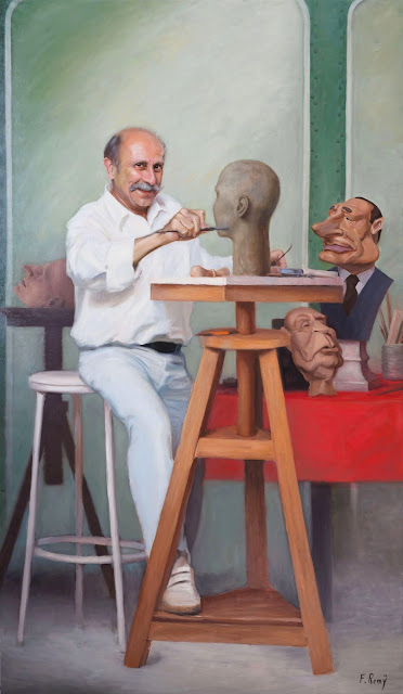 <p>Portrait of Alain Duverne, creator of the puppets of the Info for the TV channel Canal +</p>

<p>Oil on canvas , 195 x 114 cm</p>

<p>Salon of the Society of French Artists , "Art Capital" , Grand Palais (2020)</p>

